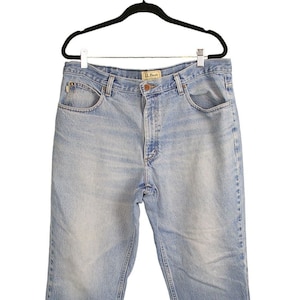 LL Bean Jeans Men&#39;s 38x29 Blue Denim Classic Fit Medium Wash Cotton Casual