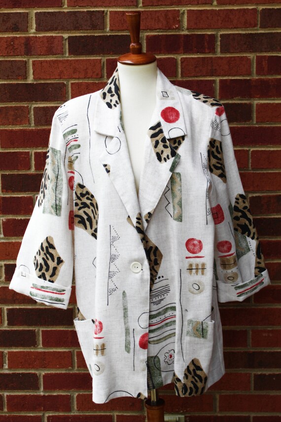 vintage alligator print blazer