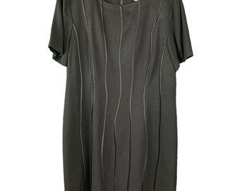 Black Midi Dress - Paul Harris Design - Size 16 Career Little Black Dress Work Wear Chic
