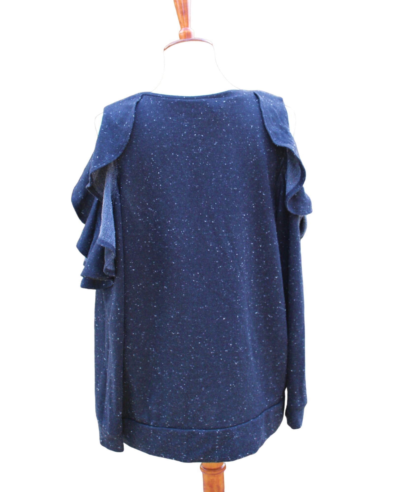 Black Cold Shoulder Sweatshirt With Ruffles Black Sweatshirt Maternity Size Large Etsy Canada