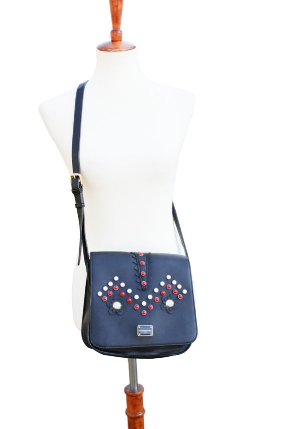 Black Crossbody Purse with Stones Catherine Malan… - image 5