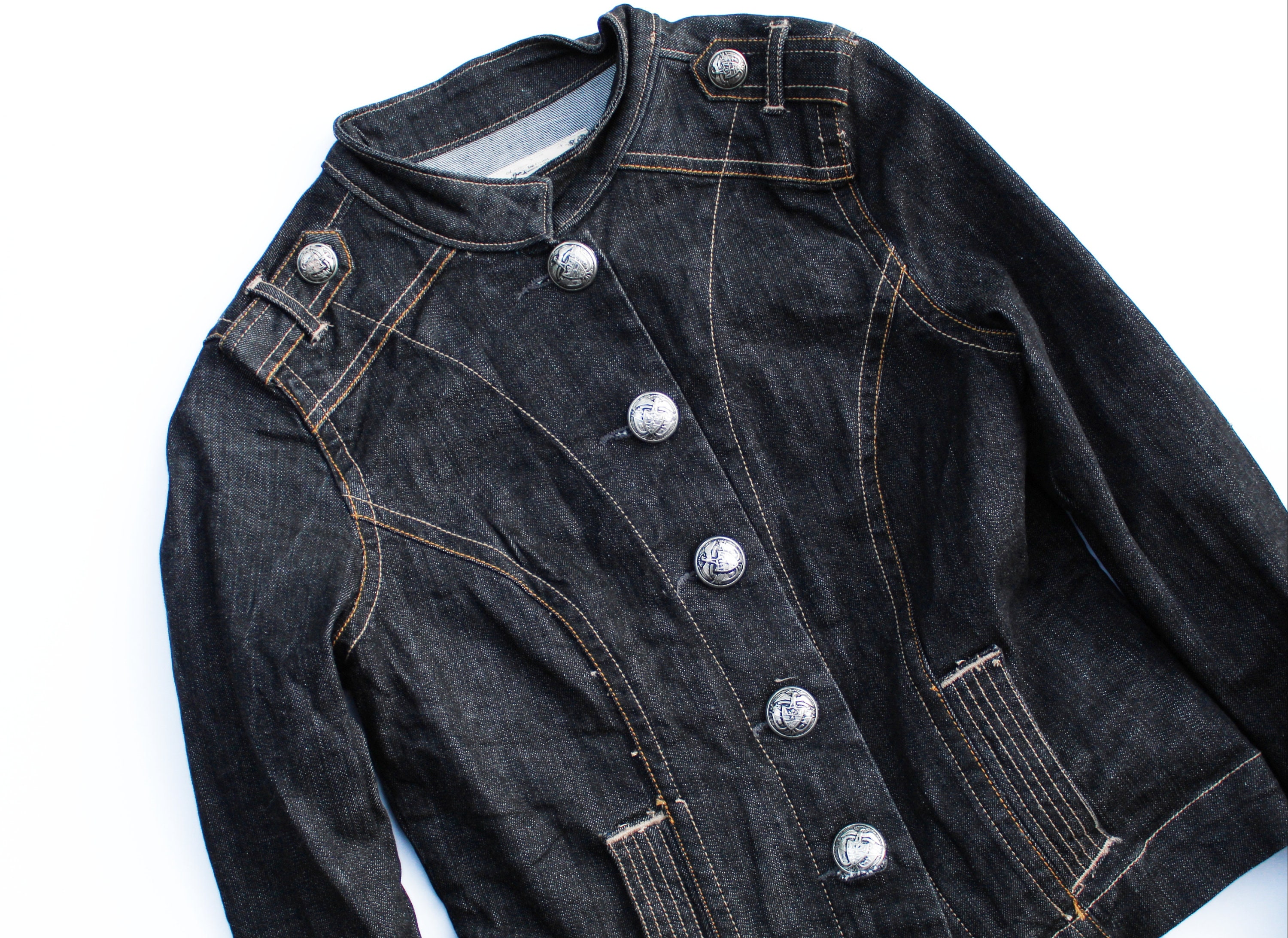 Dark Denim Military Jacket Dark Wash 
