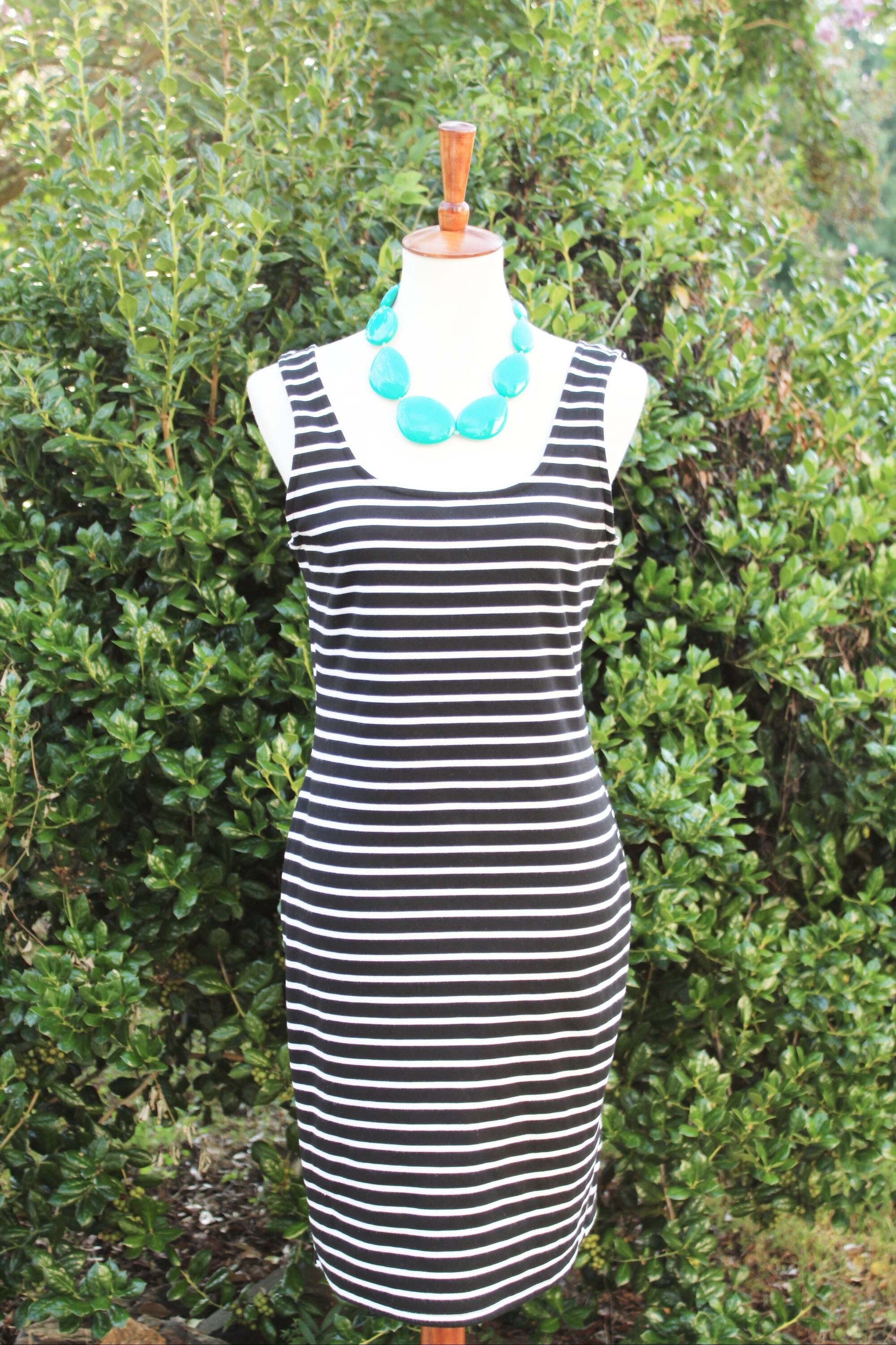 Black and White Striped Dress 