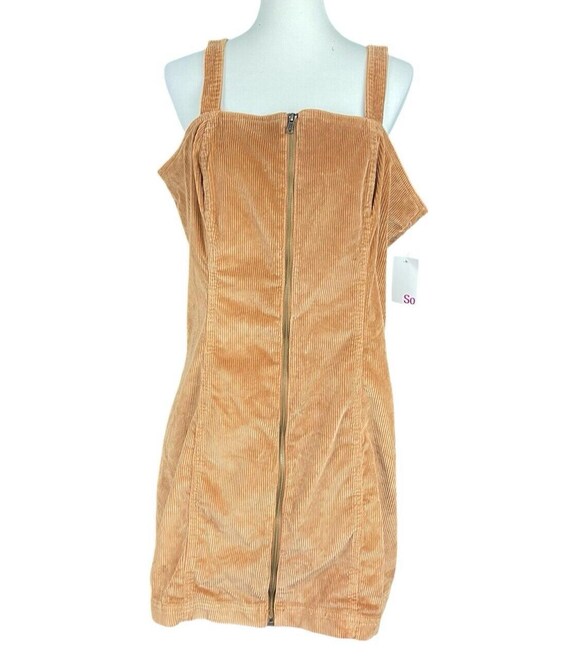 Corduroy mini overall dress discount