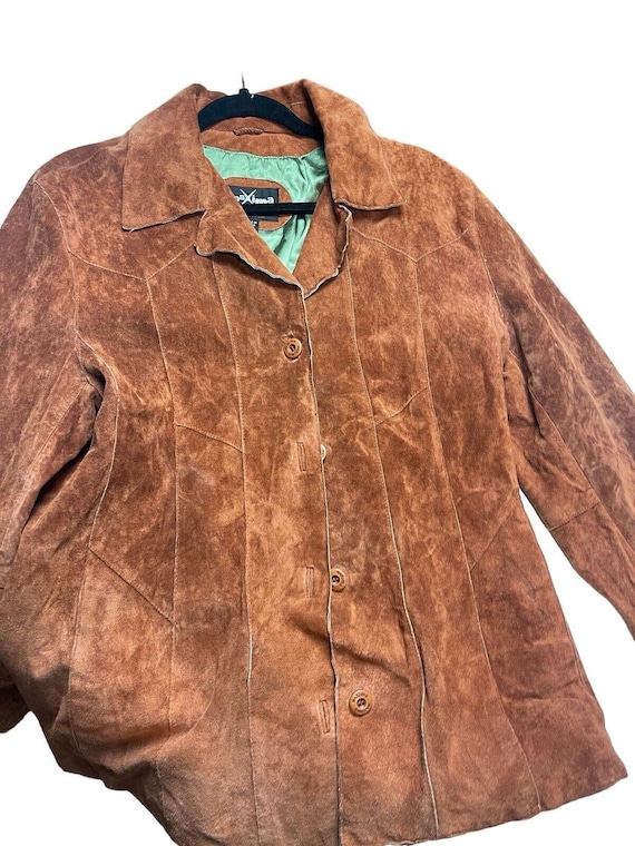 Wilsons Leather Maxima Brown Suede Jacket Women Size Large Western