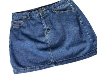 Denim Mini Rock Größe 12 Lässiger klassischer Boho Western Jeansrock