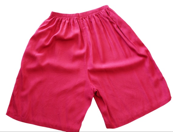 Pink High Waisted Bermuda Shorts Vintage 1980s Mo… - image 1