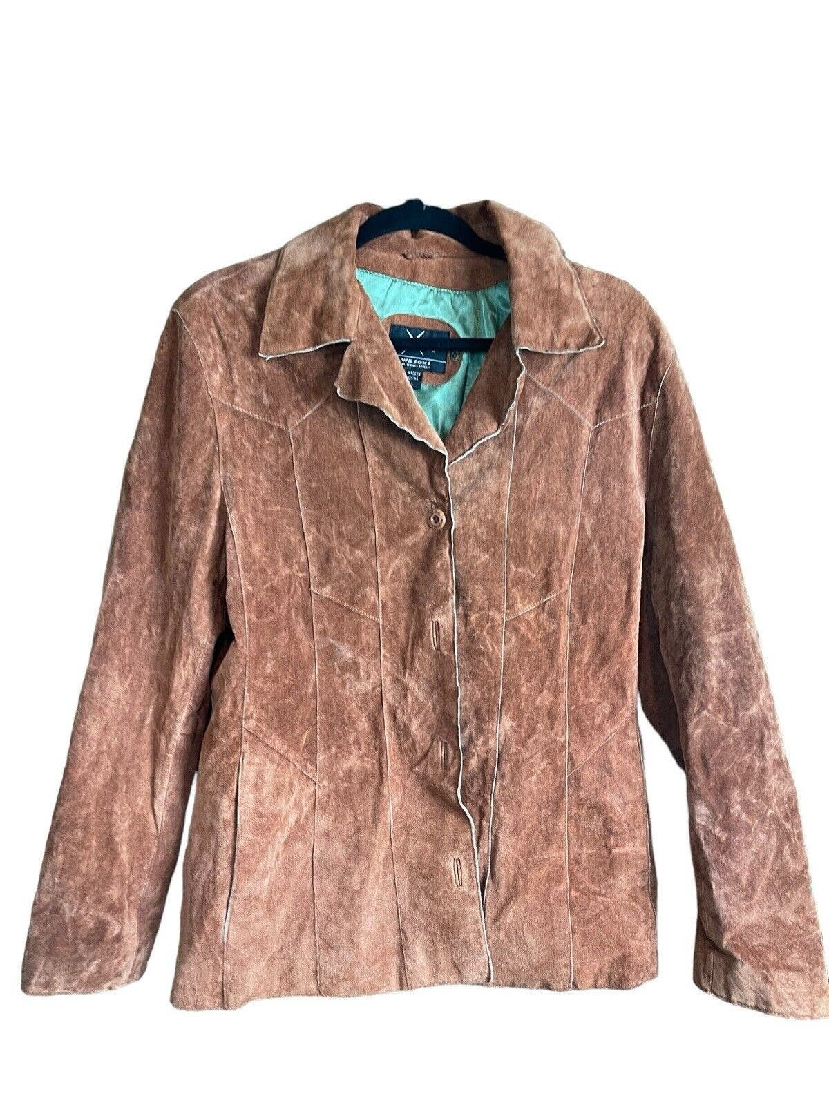 Wilsons Leather Maxima Brown Suede Jacket Women Size Large Western