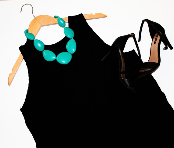 white christmas dresses Women's V-Neck Perfect Tee Shift Dress Black main image 0
