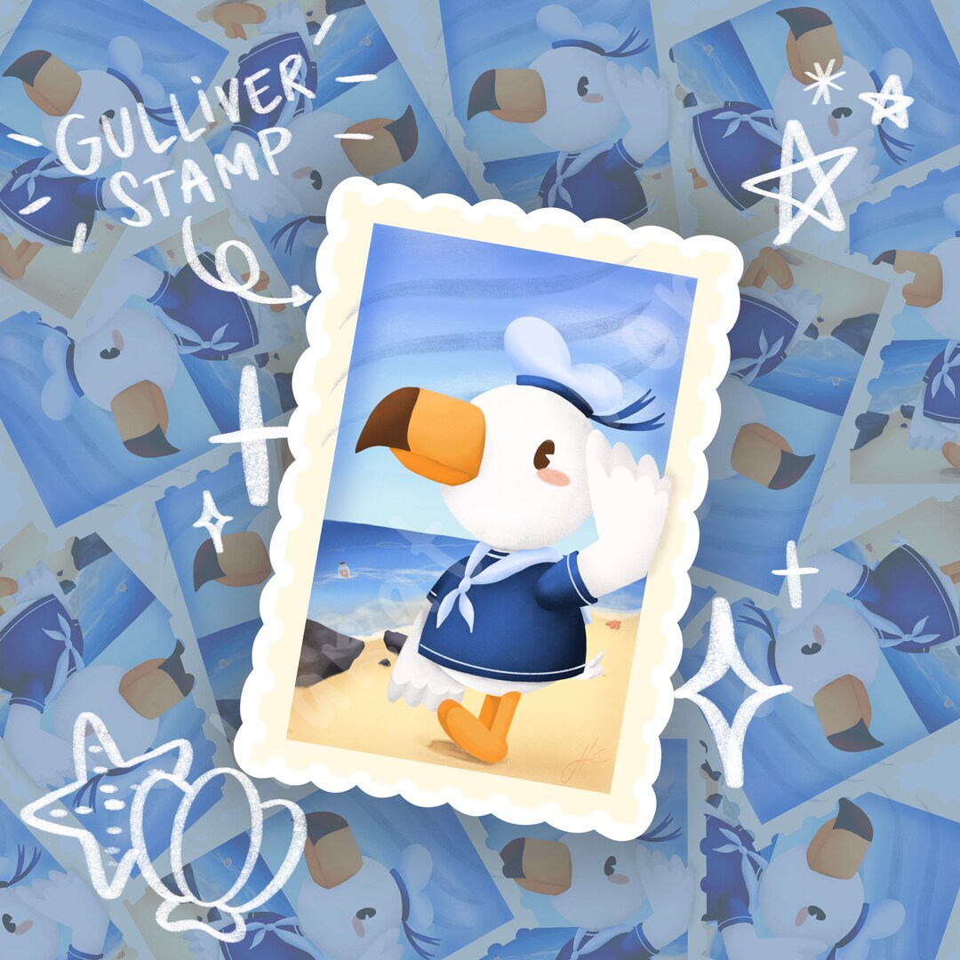 Gulliver Stamp Sticker ACNH Etsy