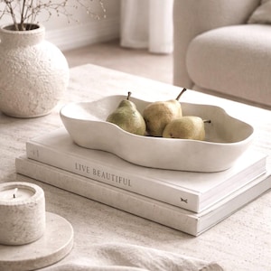 Ceramic Wave Decorative Bowl Minimalist Decor Gift