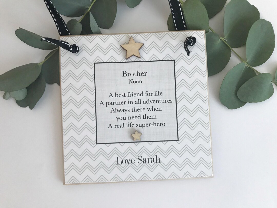 Personalised Brother Noun Gift Keepsake Birthday Fathers Day Christmas