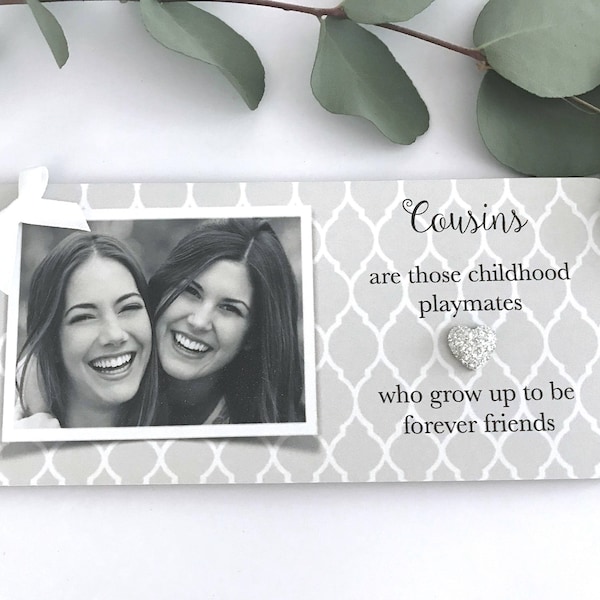 Personalised Cousins Photo Keepsake Gift Plaque Wall Hanging Sign P458B
