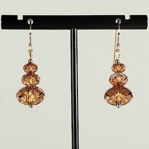 Copper Earrings in Swarovski Crystal Copper Briolettes - Etsy
