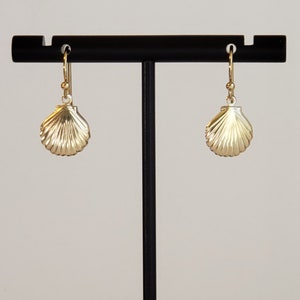 14K Gold Filled Scallop Shell Earrings with Exquisite Detailing and 14K Gold Filled Bali Hooks with Ball Ends- Studs/Leverbacks Also Listed