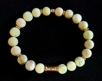 Braccialetto elastico pietre naturali: onice cracked, perle