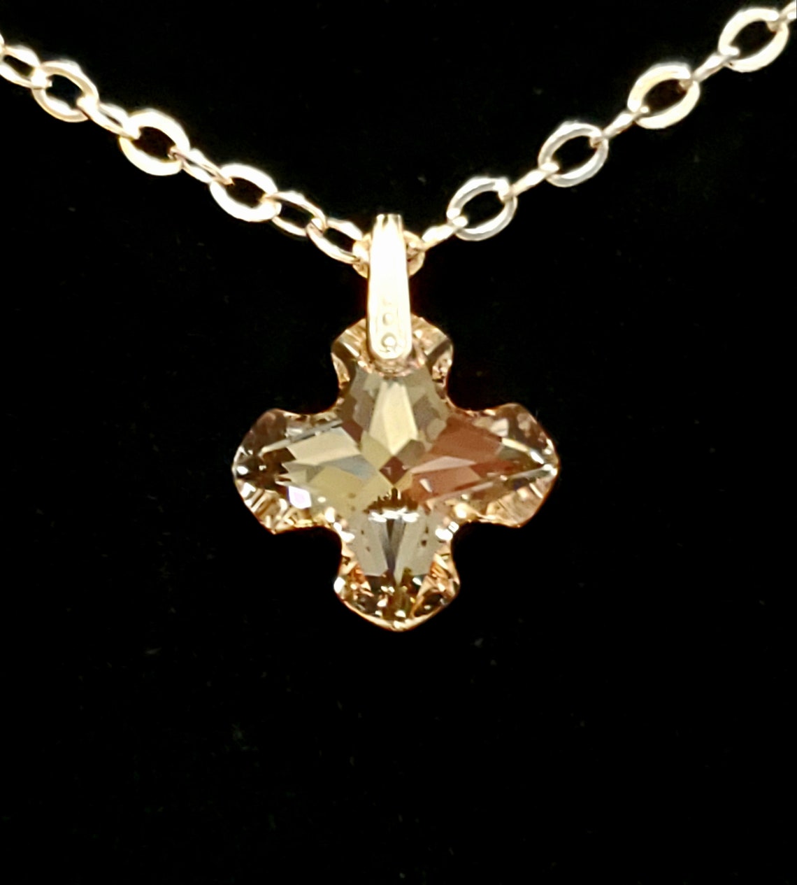 925 STERLING SILVER LADIES DESIGNER CROSS NECKLACE PENDANT W/ 1 Cts DIAMONDS EBa