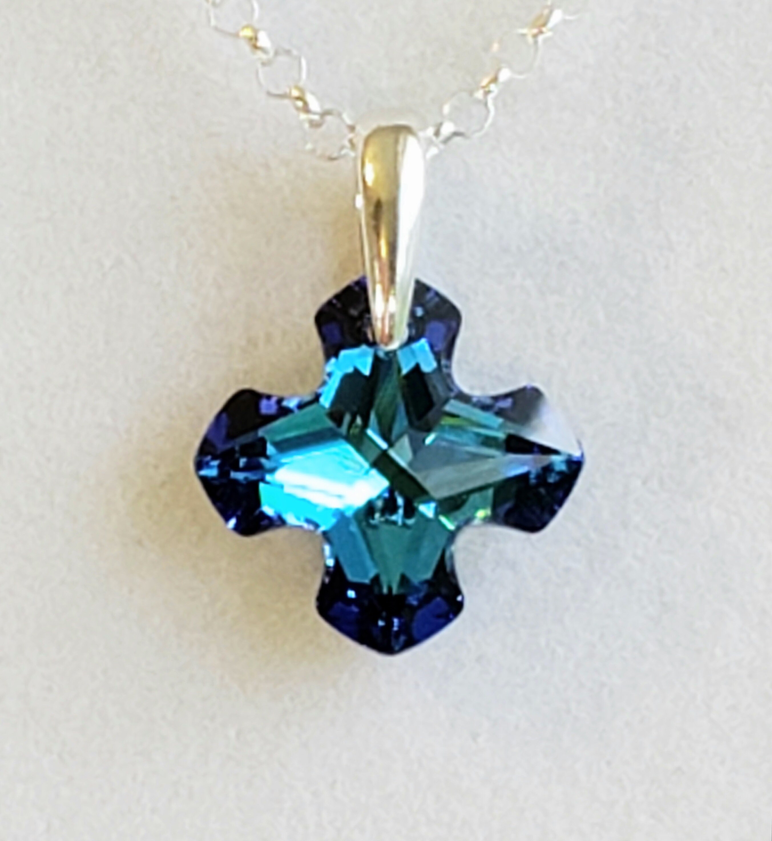 Swarovski Crystal Blue and Filigree Necklace – Char's Favorite Things