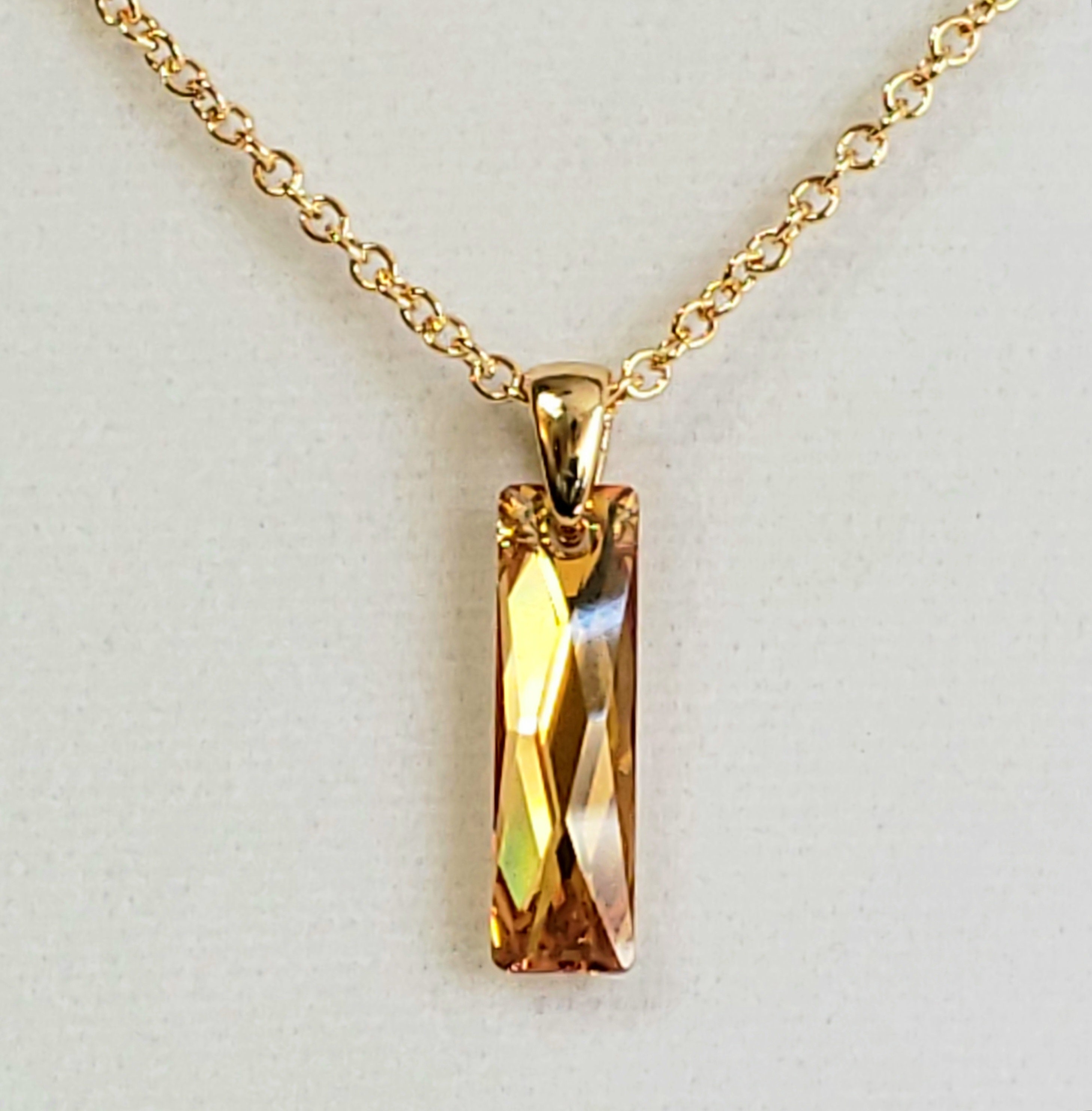 Men's Gold Pendant or Necklace in Swarovski Crystal Etsy UK