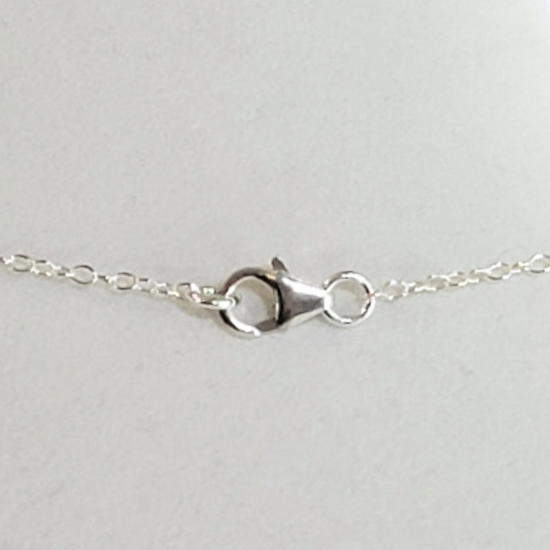 May include: A silver chain necklace with a lobster clasp closure.