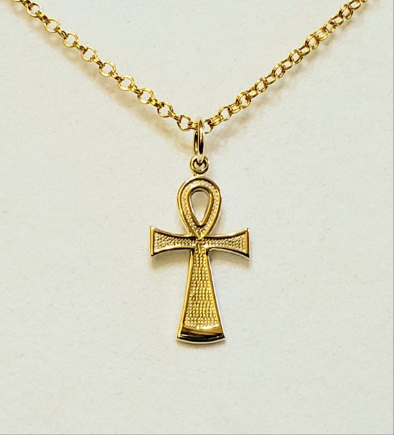 Cross Necklace Link Chain with Textured Cross Pendant - Chain Included Cross Necklace Link Chain with Textured Cross Pendant - Chain Included
