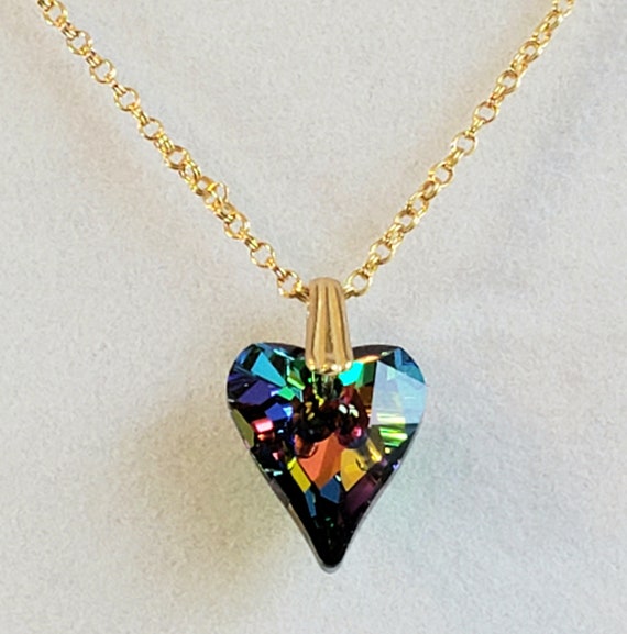 Multicolor Scalloped Pinched Crystal Necklace Multicolor Scalloped Pinched Crystal Necklace
