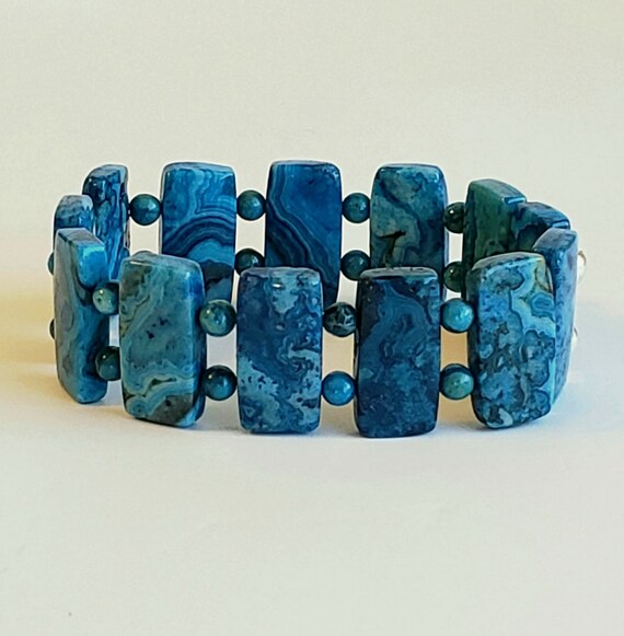 Lapis Lazuli with Blue Lace Agate Bracelet - New I House of Magic Gems