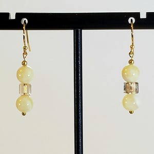 Beaded Gemstone Necklace in Italian Onyx Squares, Citrine, Calcite, 14K Gold Filled Filigree Beads, Hook & Eye Clasp "Italian Square" image 11