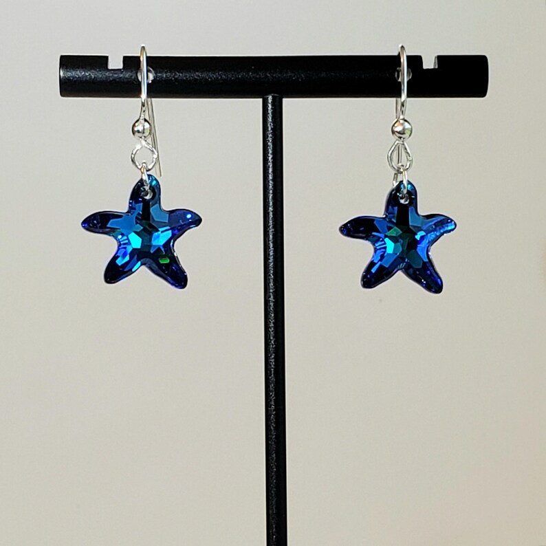 Paua Shell Starfish Pendant, Necklace in Blue, Turquoise, Green, Black with 925 Sterling Silver Oval Cable Chain "Paua Starfish Pendant" image 12