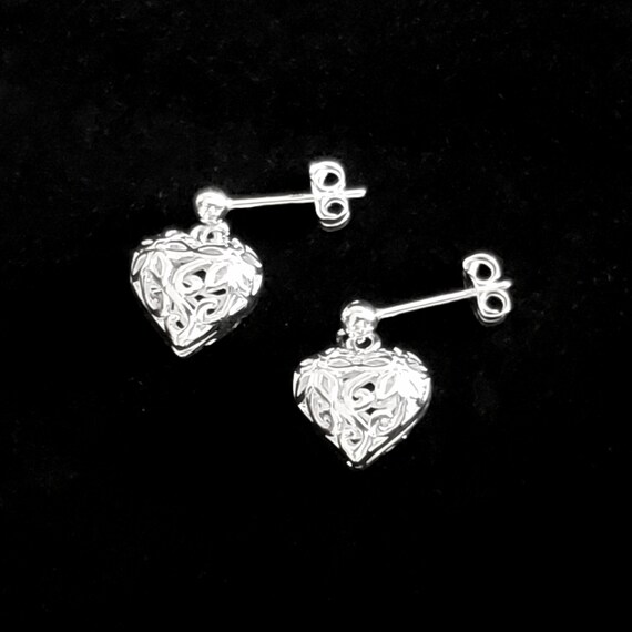 Boucles D'oreilles Cœur Filigrane Argent 925 Plaqué Or - Filgold, Neuf Avec étiquettes