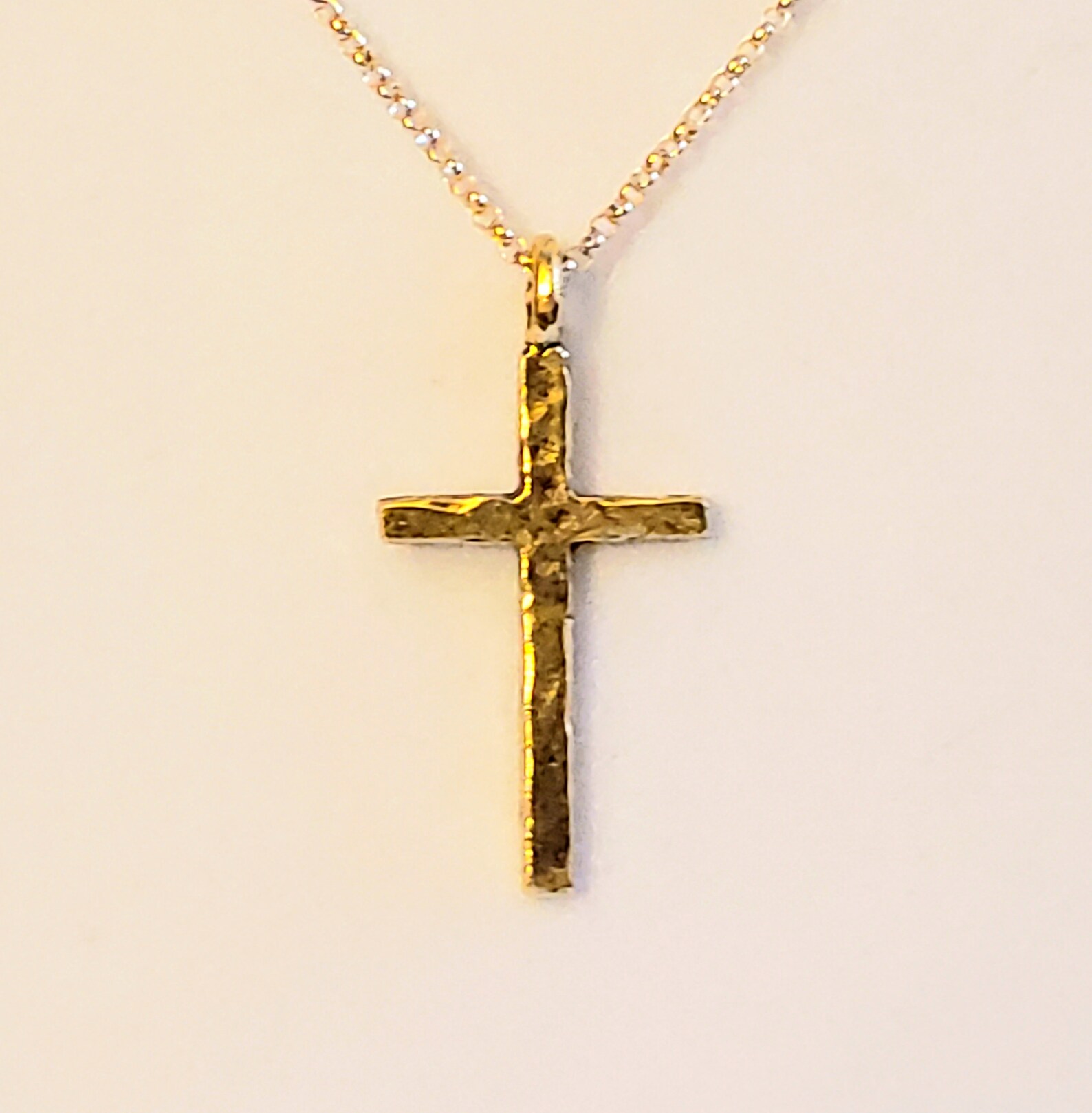 Men's Hammered Gold Cross Pendant or Necklace in Antique - Etsy