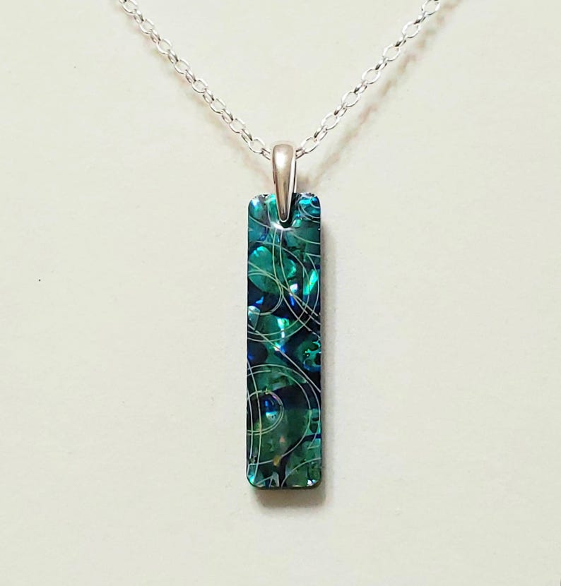 Paua Shell Starfish Pendant, Necklace in Blue, Turquoise, Green, Black with 925 Sterling Silver Oval Cable Chain "Paua Starfish Pendant" image 9