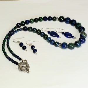 Phoenix Lapis Lazuli Beaded Gemstone Necklace in Deep Blue & - Etsy