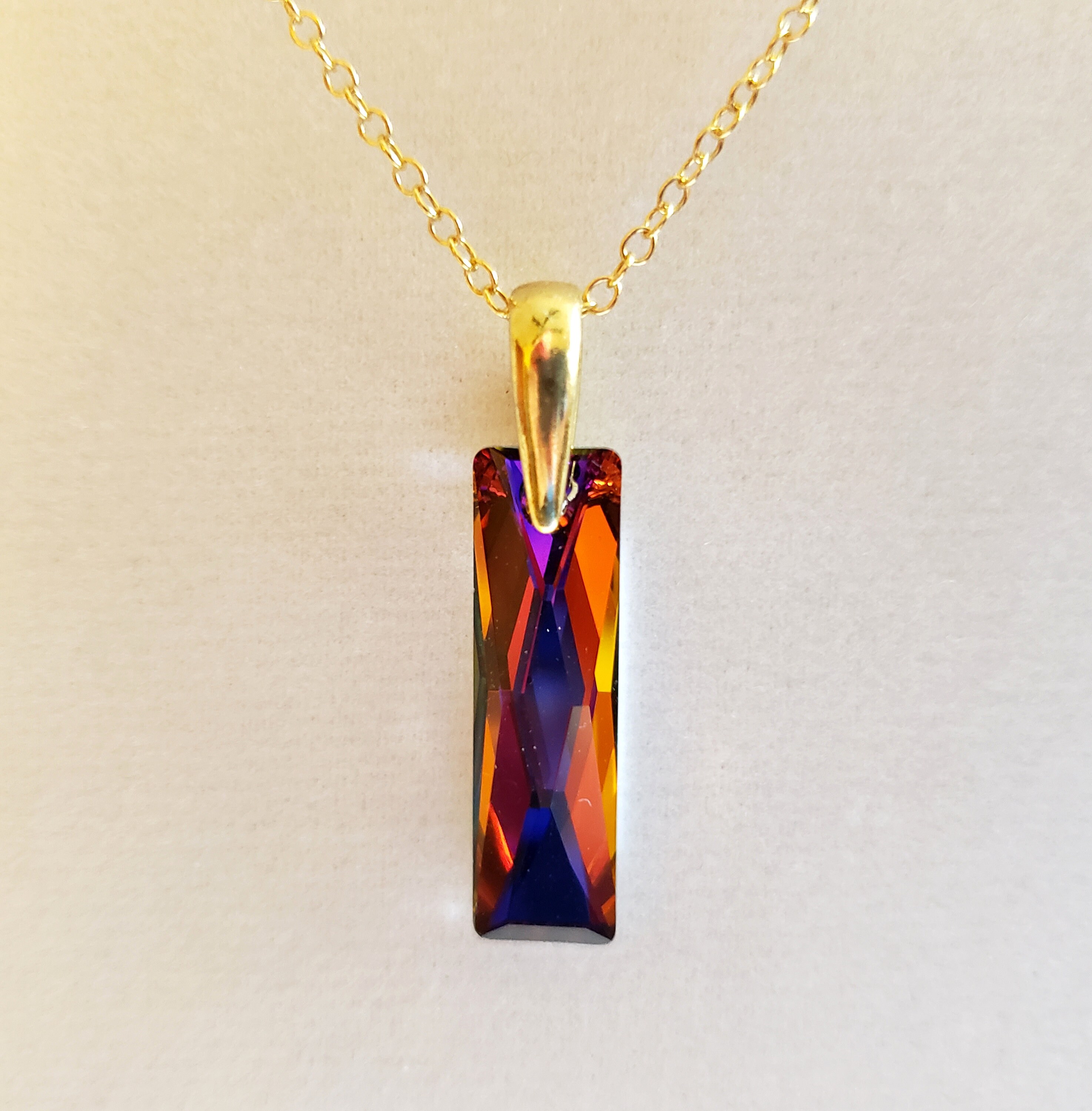 Men's Gold Pendant or Necklace in Swarovski Crystal Etsy UK