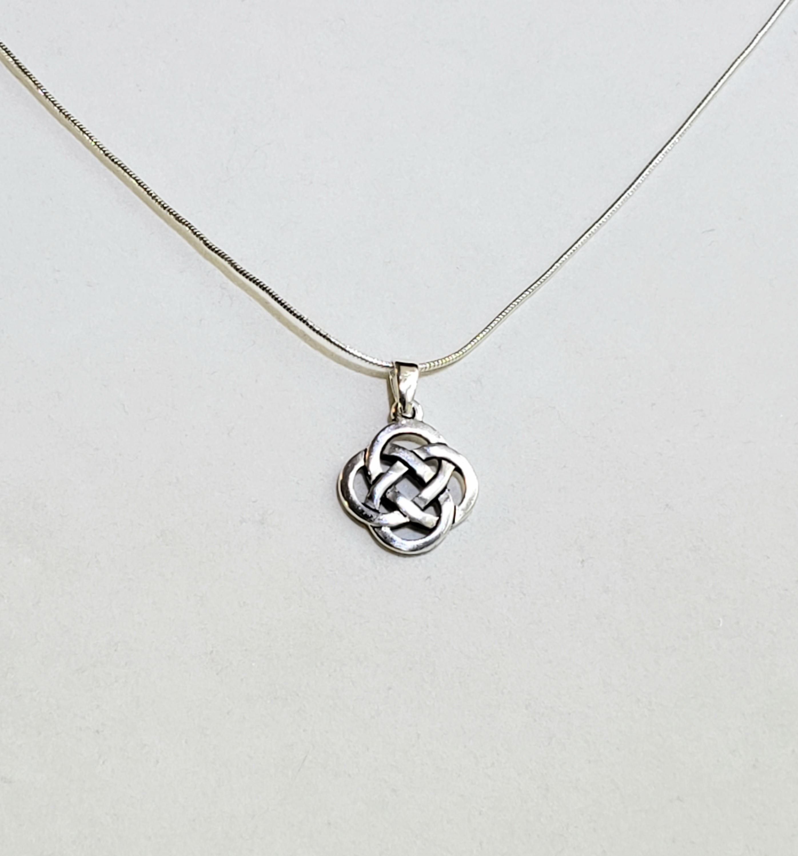 Sterling Silver Celtic Knot Pendant, Necklace With Snake Chain - Etsy