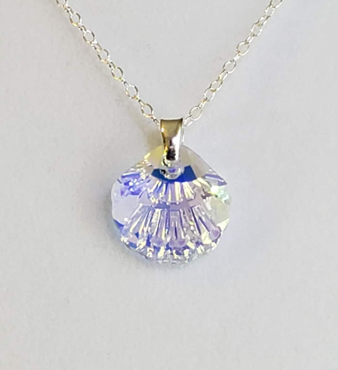 Swarovski Mystic Seashell Cut Pendant, Necklace in Multi Color