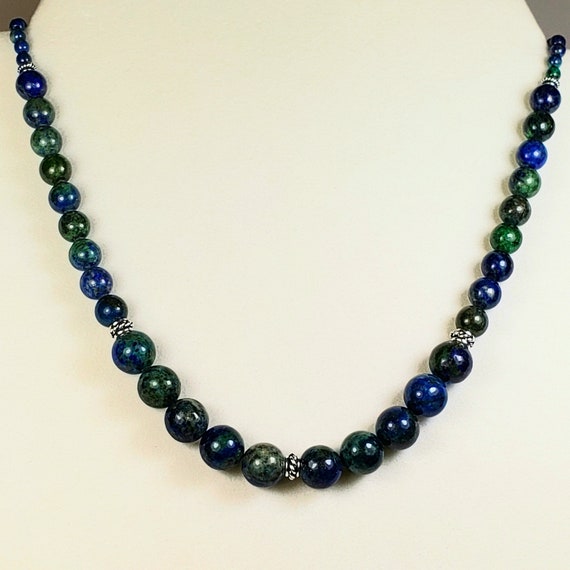 Phoenix Lapis Lazuli Beaded Gemstone Necklace in Deep Blue & | Etsy