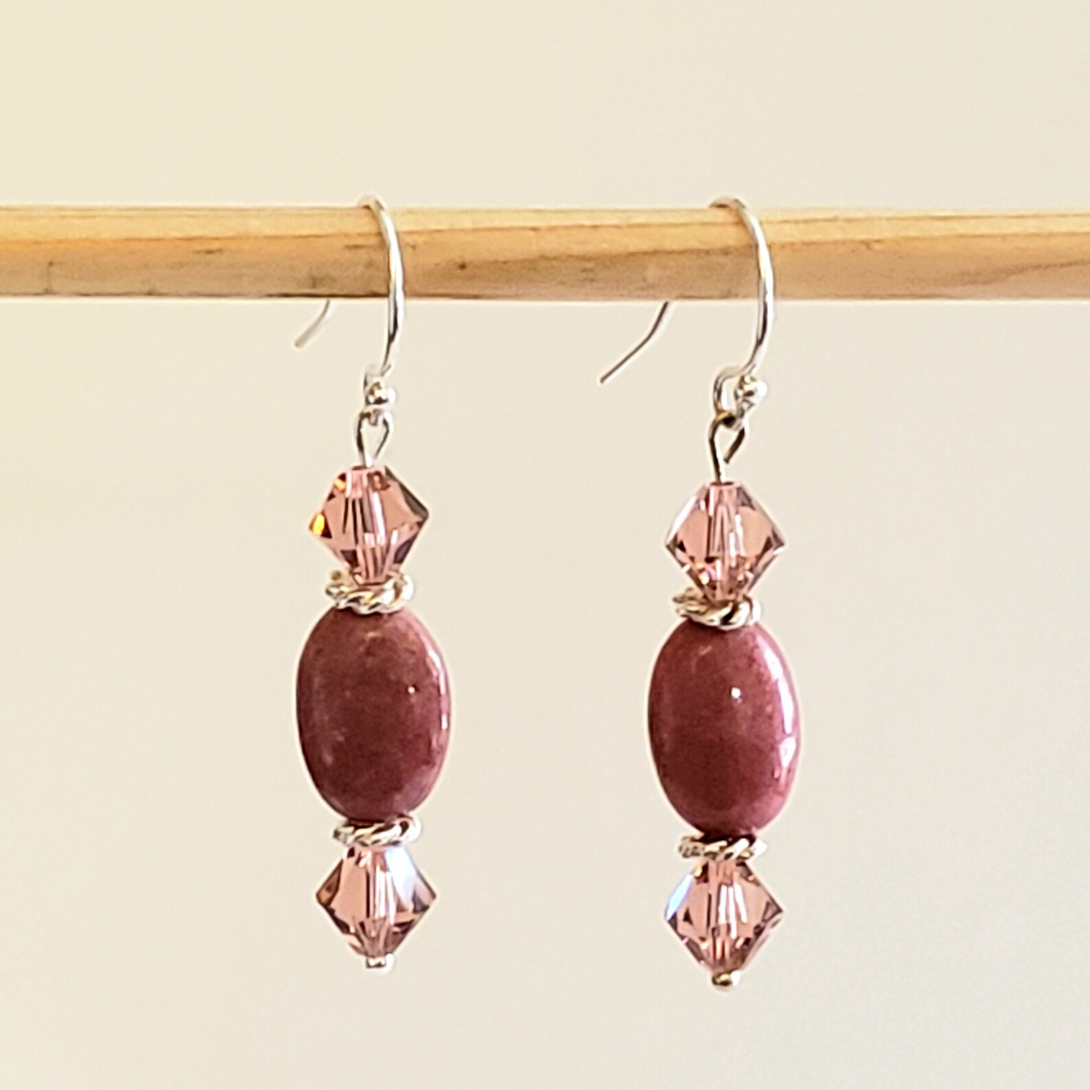 Pink Earrings in Swarovski Faceted Round Crystals with 14K Etsy