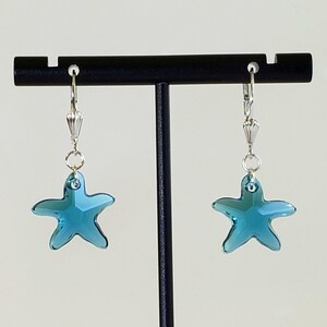Paua Shell Starfish Pendant, Necklace in Blue, Turquoise, Green, Black with 925 Sterling Silver Oval Cable Chain "Paua Starfish Pendant" image 14