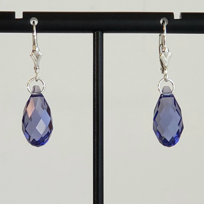 Silvertone Clear Swarovski Crystal Briolette Drop Earrings main image 0