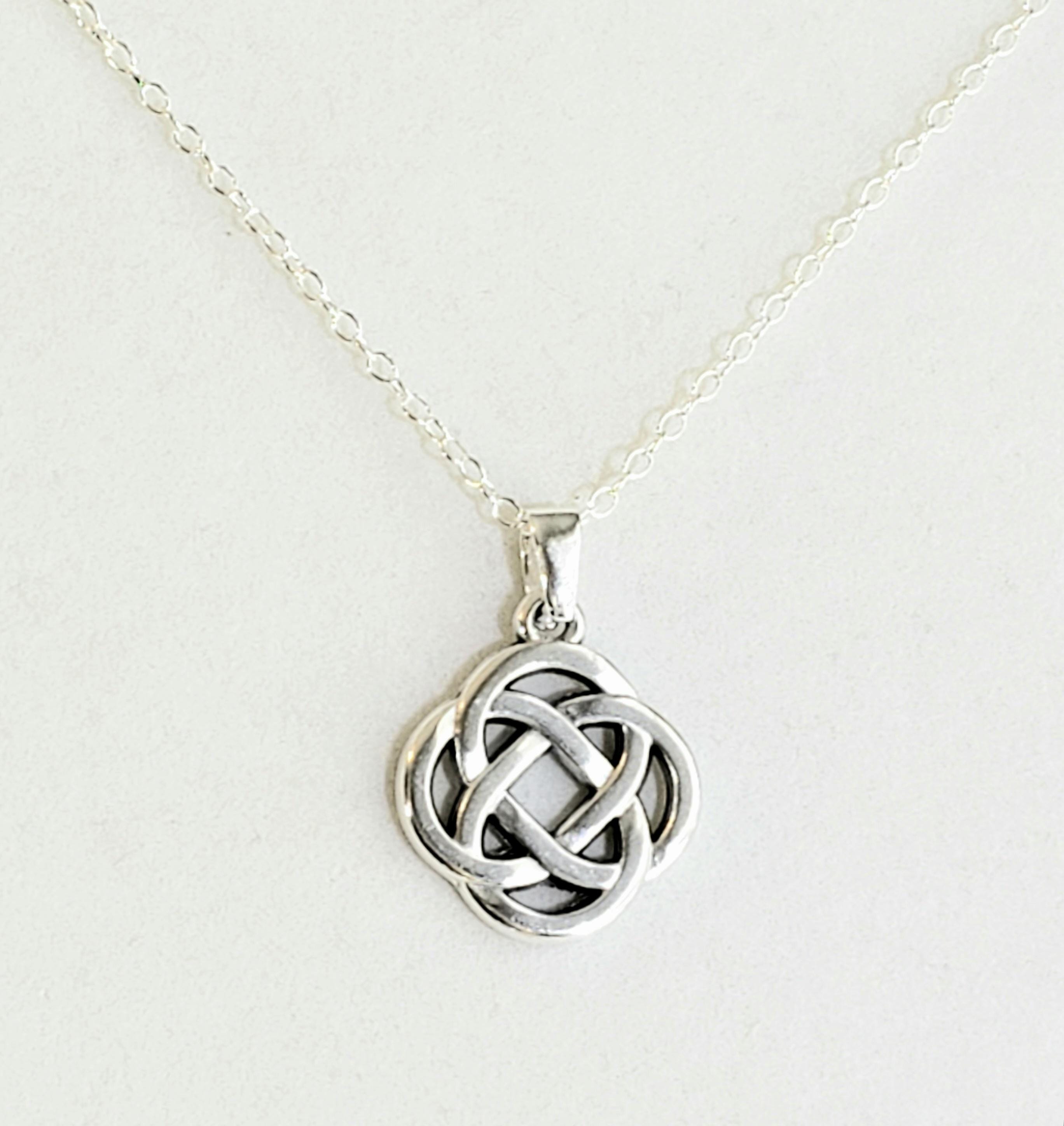Sterling Silver Celtic Knot Necklace With Cable Chain, Irish Jewelry - Etsy