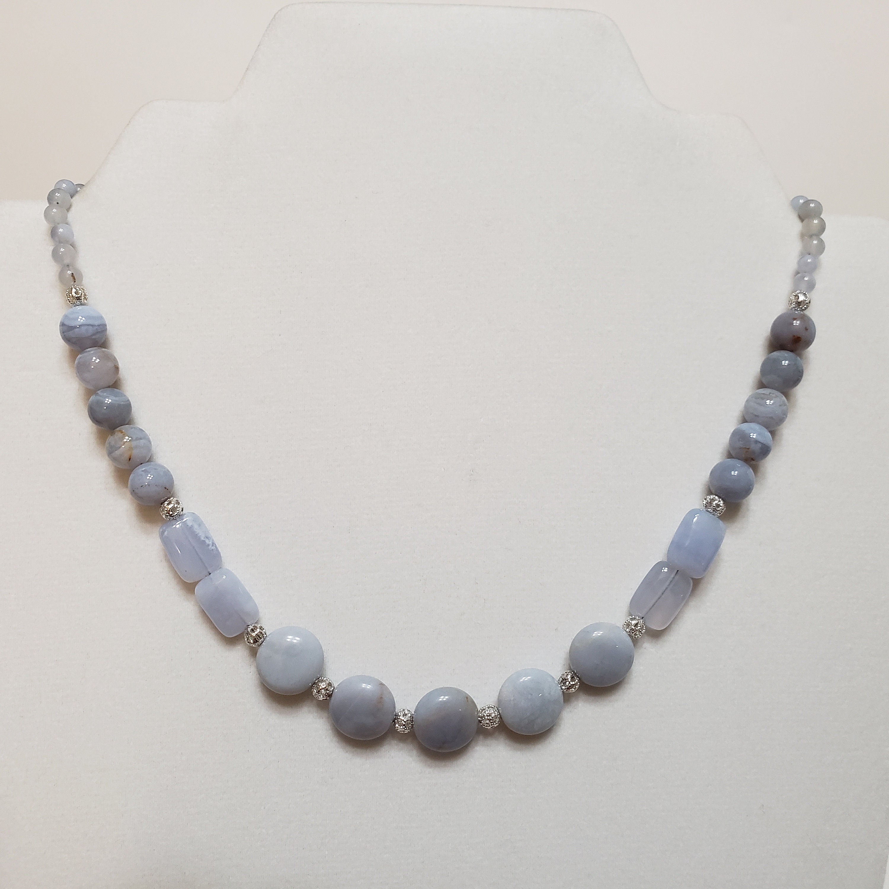 Blue Earrings in Blue Chalcedony Beaded Gemstones with 925 | Etsy