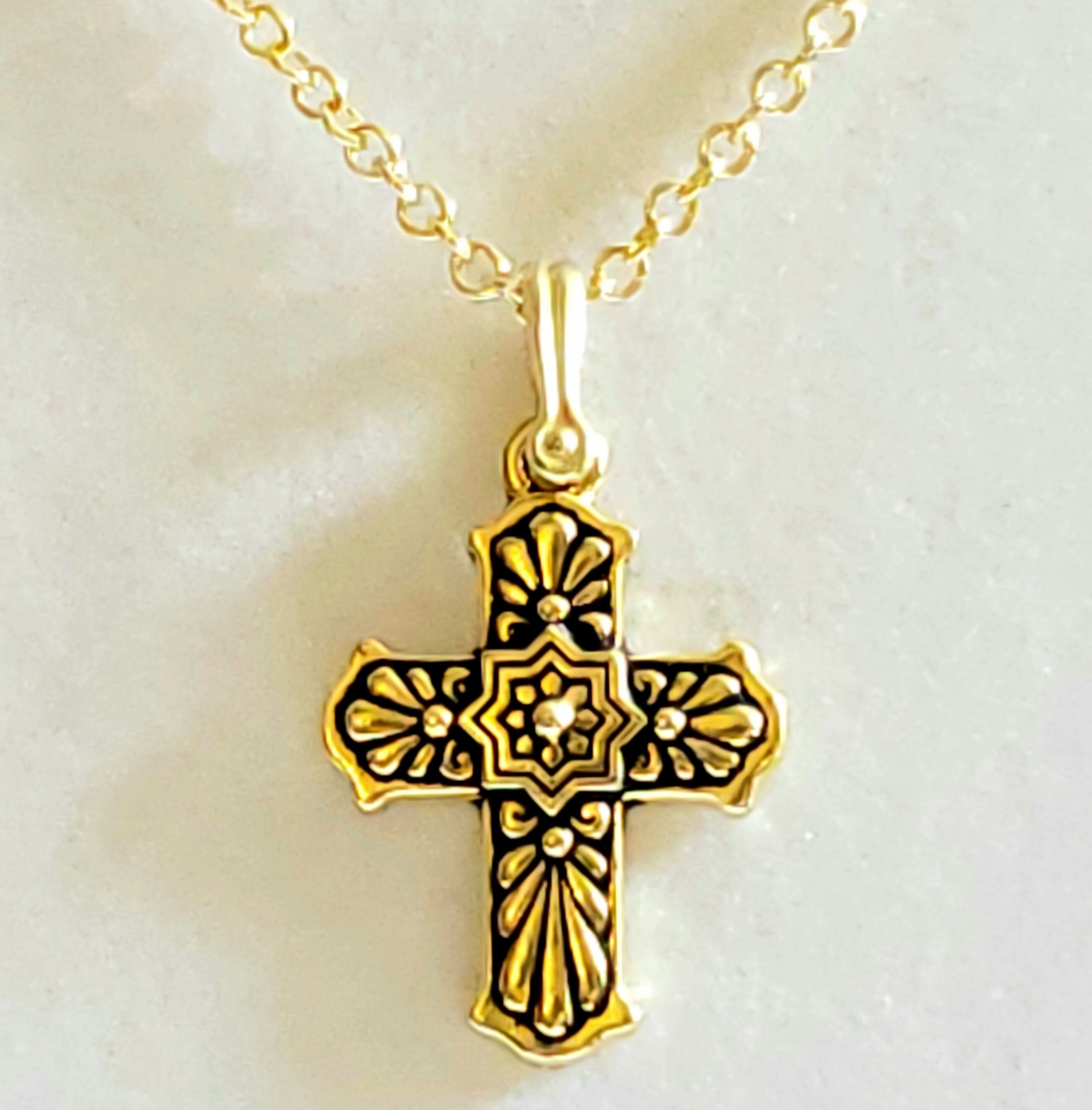 GOLD CROSS NECKLACE MEDIUM クロス ネックレス ★日本未入荷 楽天市場】シンパシーオブソウル ネックレス ダブルクロス K18