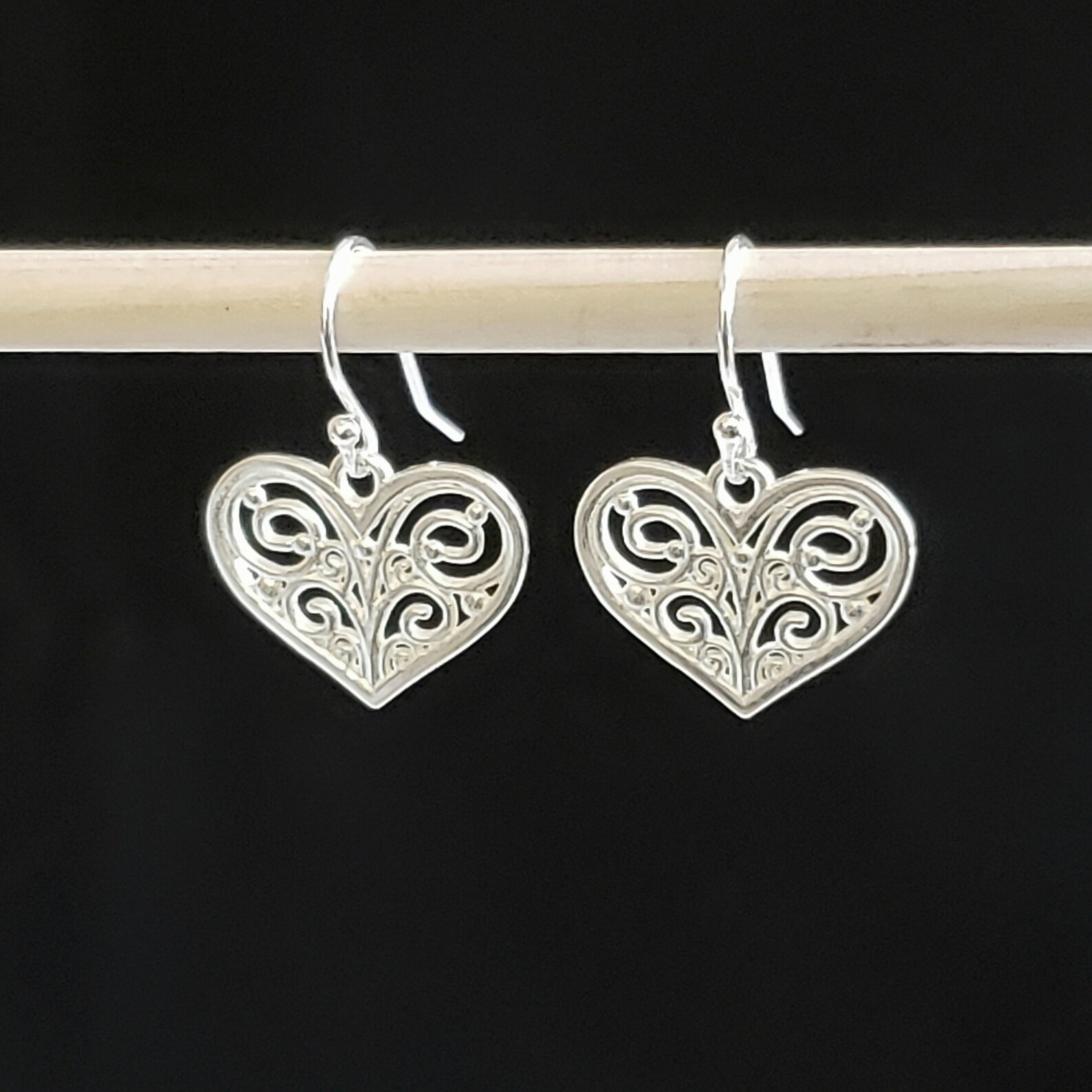 Gold Filigree Heart Pendant Necklace in 14K Gold Plated Open Etsy