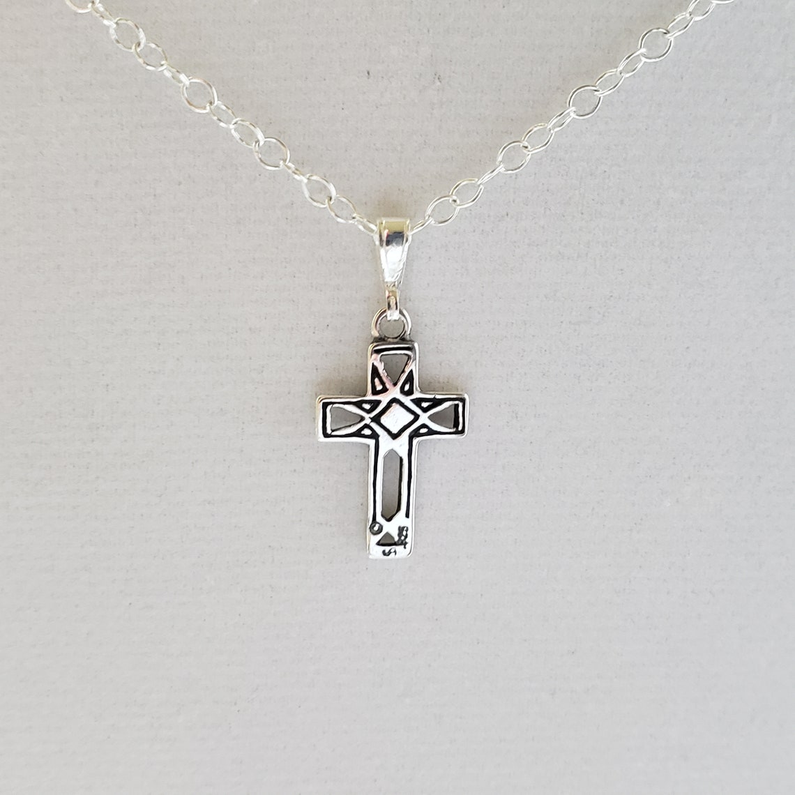 Antique Floral Cross Pendant or Necklace in 925 Sterling | Etsy