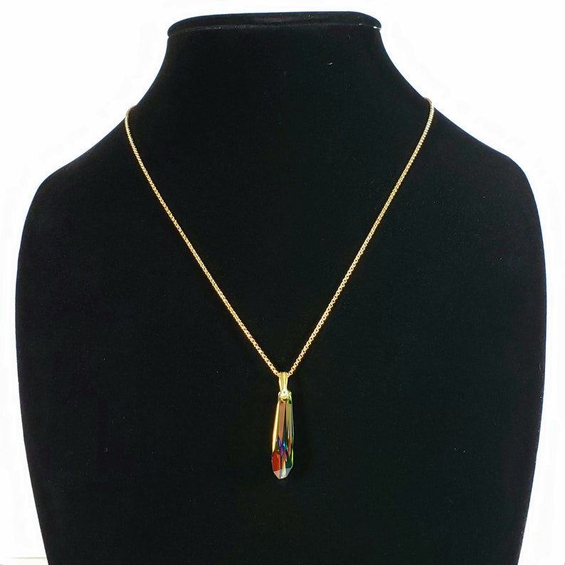 Men's Rainbow Pendant or Necklace in Swarovski Crystal Etsy