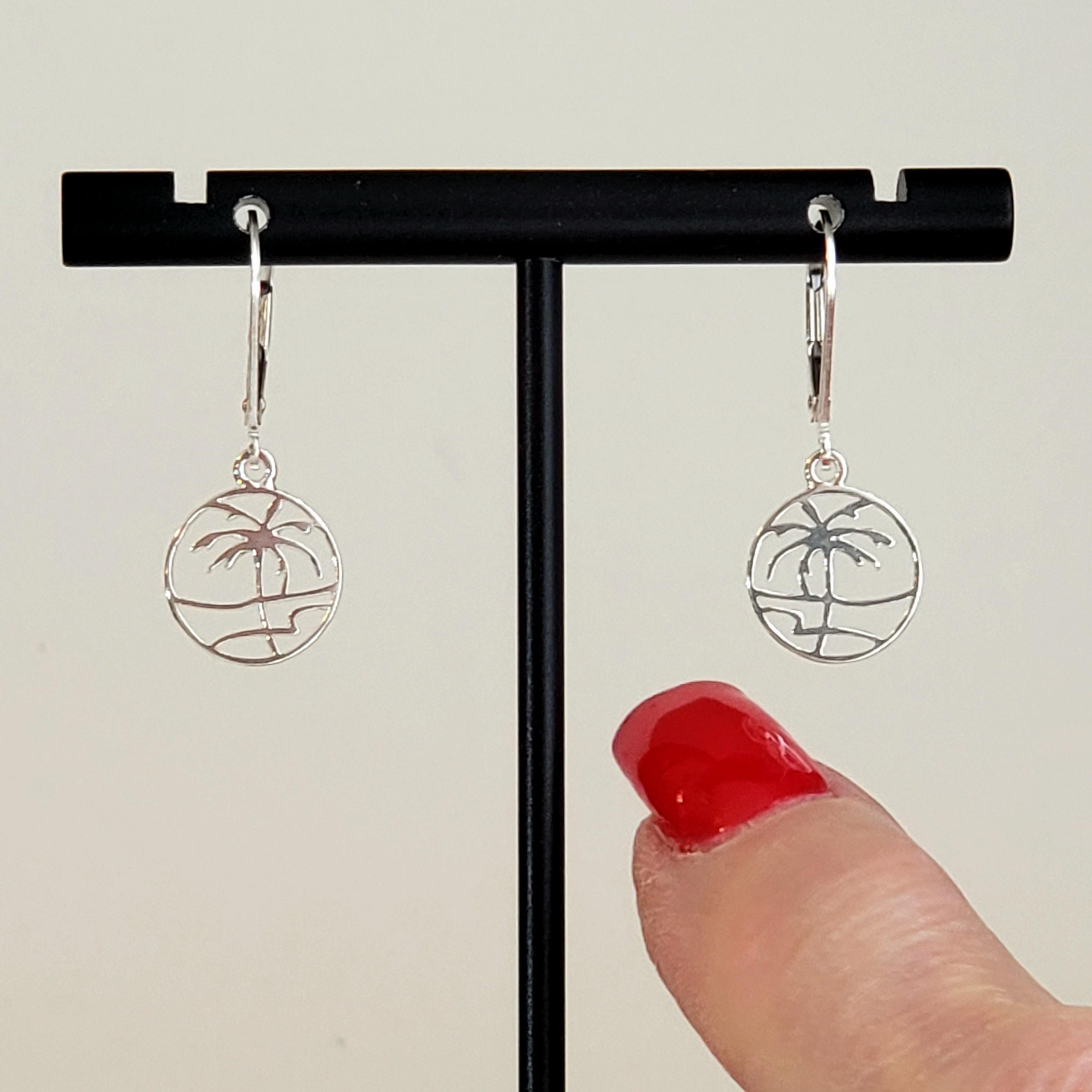 Orecchini A Forma Di Palma In Argento 925 Con Zirconia – Gioiello Tropicale Per Donna, Regalo Con Confezione