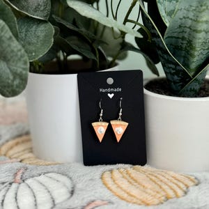 Pumpkin Pie Slice Earrings – Handmade Polymer Clay Jewelry