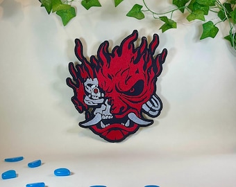Cyberpunk 2077 Maelstrom Skull Crawler Logo Sew on Embroidered