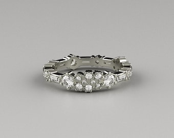 Anillo de eternidad de Sagitario, con diamante natural, diamante sintético o moissanita - Joyería del zodíaco astrológico